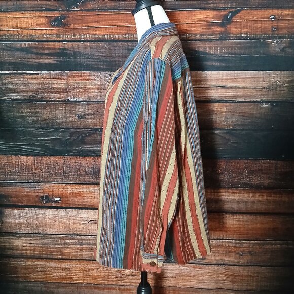 White Stag Vintage Top Plus Size 18W 20W Bohemian Textured Cotton Button Front - Picture 6 of 11